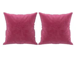 Sofá de 2 plazas con cojines terciopelo rojo tinto 140 cm