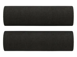 Sofá de 2 plazas con cojines tela negro 140 cm