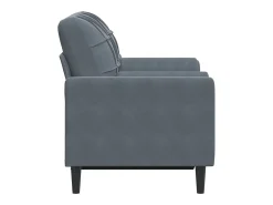 Sofá de 2 plazas con cojines terciopelo gris oscuro 120 cm