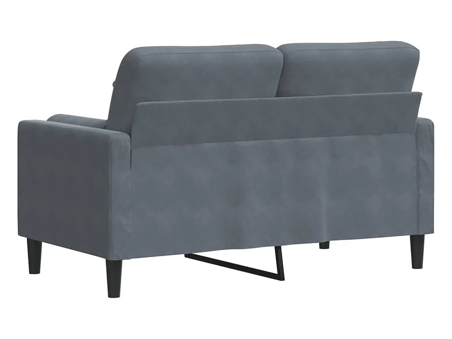 Sofá de 2 plazas con cojines terciopelo gris oscuro 120 cm