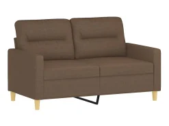 Sofá de 2 plazas con cojines tela marrón 120 cm ES64081