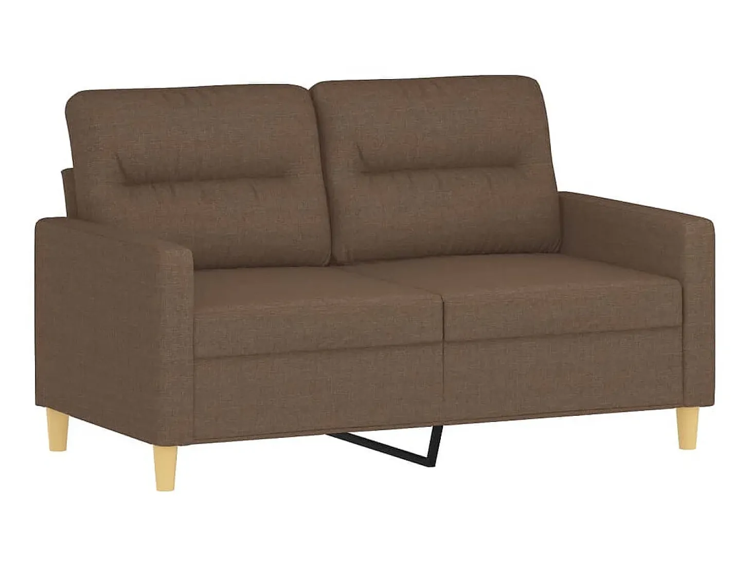 Sofá de 2 plazas con cojines tela marrón 120 cm ES64081