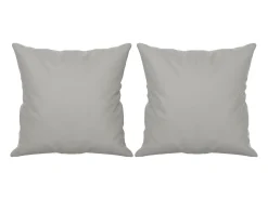 Sofá de 2 plazas con cojines tela microfibra gris claro 120 cm