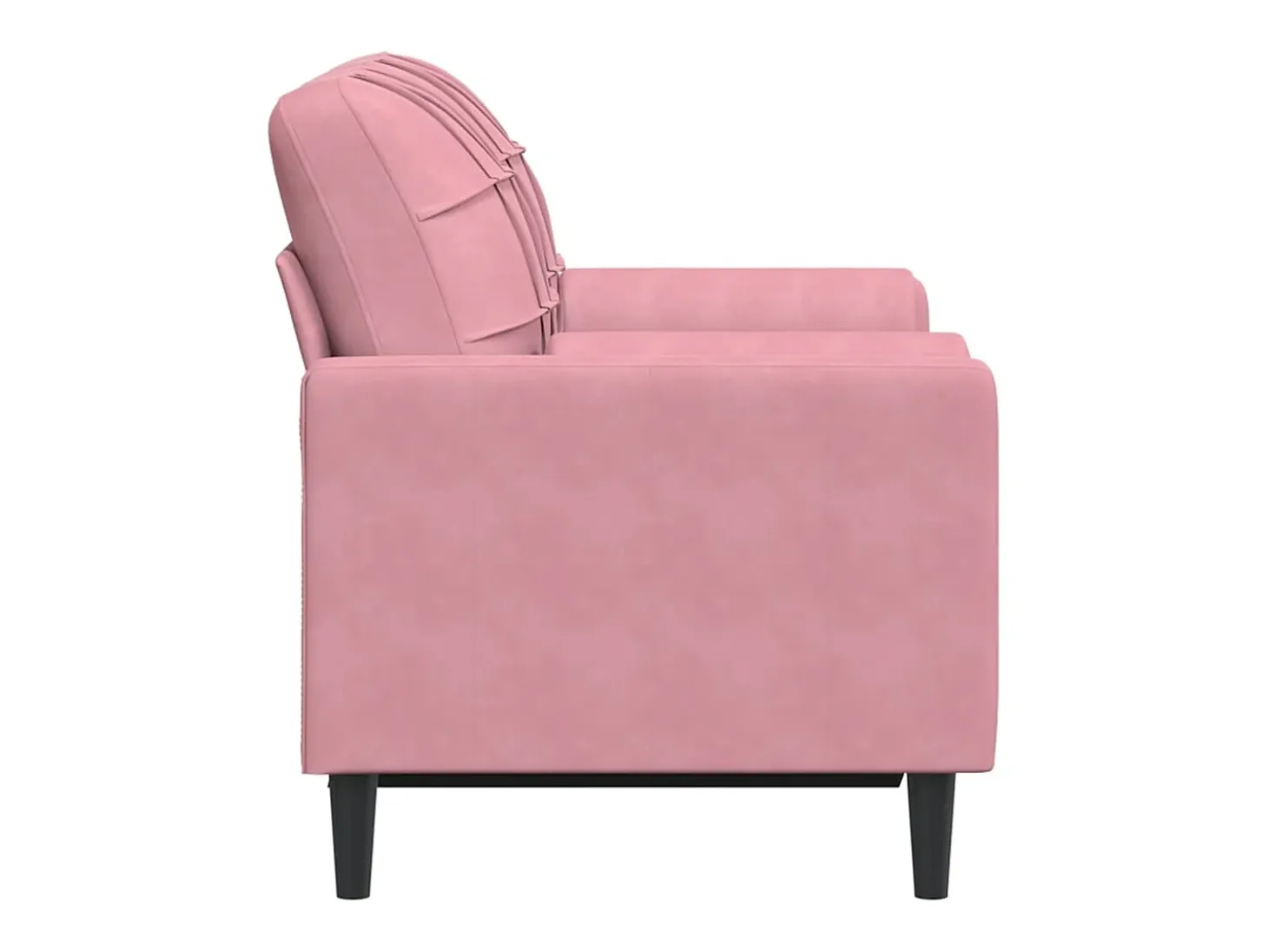 Sofá de 2 plazas con cojines terciopelo rosa 120 cm