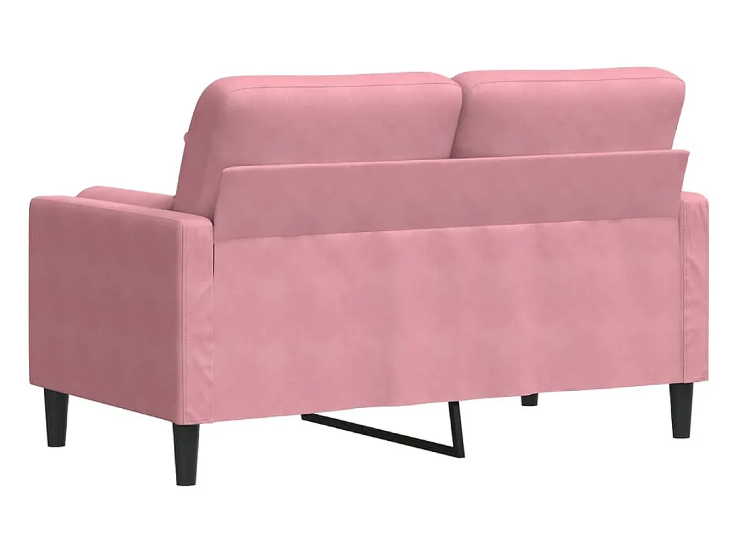 Sofá de 2 plazas con cojines terciopelo rosa 120 cm