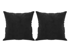 Sofá de 3 plazas con cojines terciopelo negro 180 cm