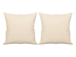 Sofá de 2 plazas con cojines tela de microfibra beige 120 cm