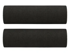 Sofá de 2 plazas con cojines tela negro 140 cm