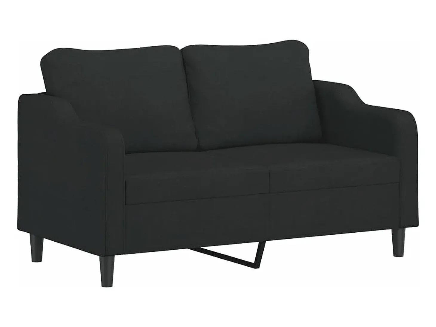 Sofá de 2 plazas con cojines tela negro 140 cm