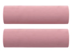 Sofá de 2 plazas con cojines terciopelo rosa 120 cm