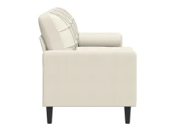 Sofá de 3 plazas con cojines terciopelo color crema 180 cm