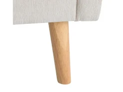 Sofá de 2 plazas con reposabrazos y cojines, chenilla beige, patas de madera - para salón y dormitorio