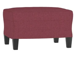 Sofá de 3 plazas con taburete de tela rojo tinto 180 cm