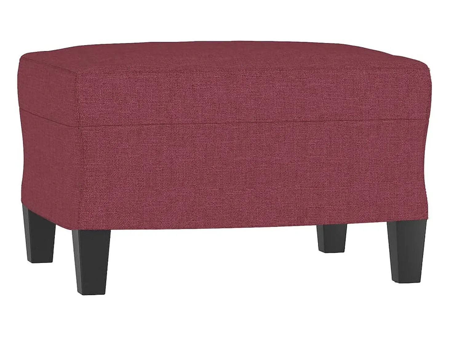 Sofá de 3 plazas con taburete de tela rojo tinto 180 cm