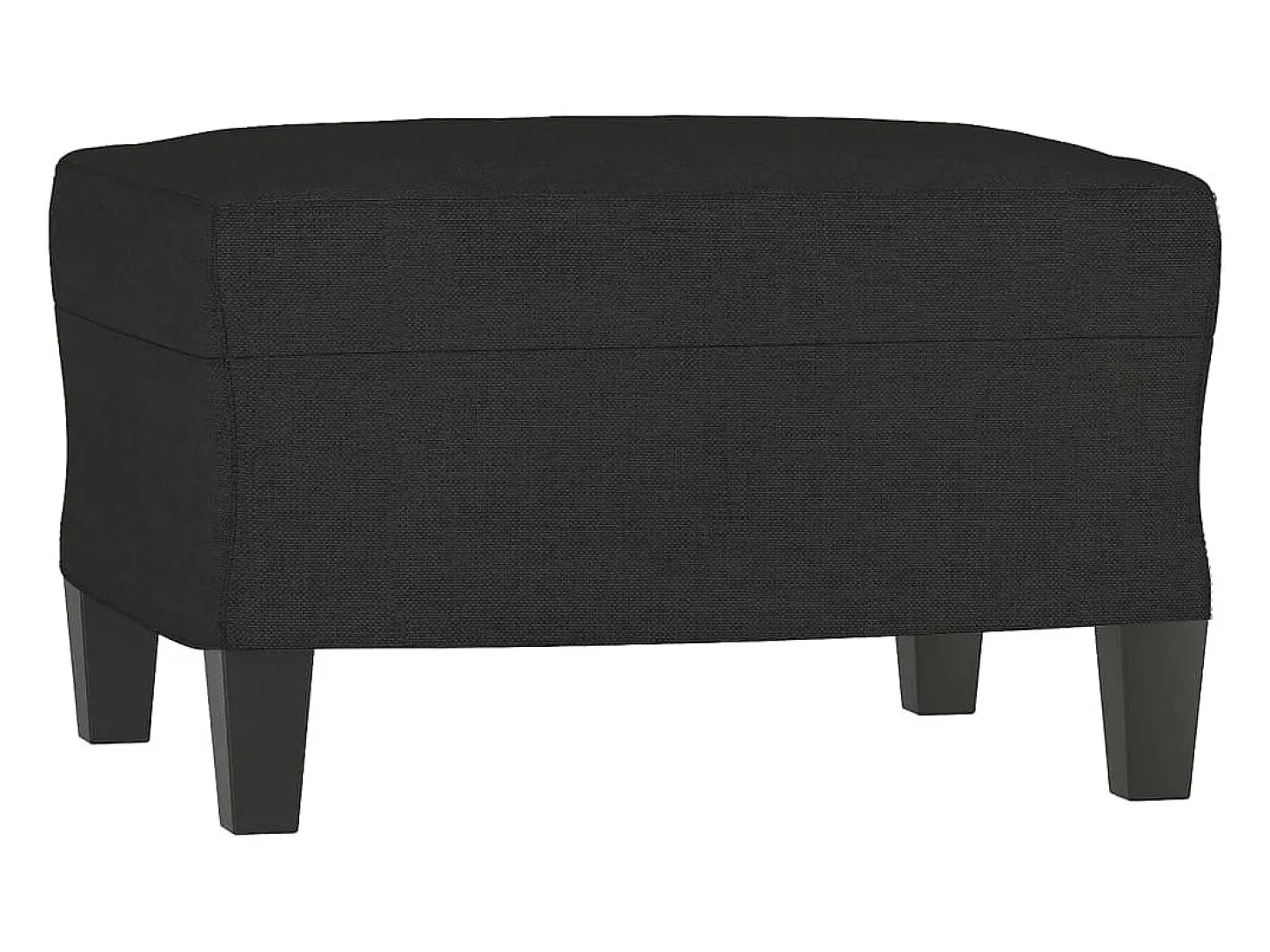 Sofá de 3 plazas con taburete de tela negro 180 cm