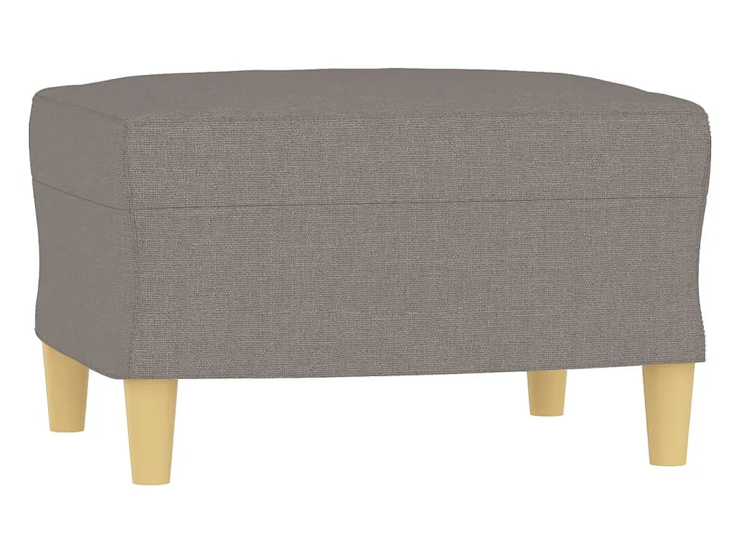 Sofá de 3 plazas con taburete de tela gris taupe 180 cm