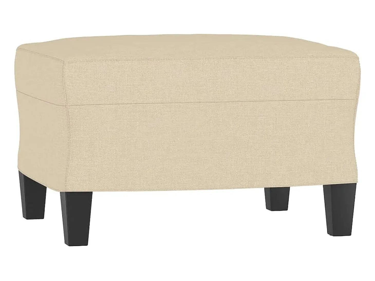 Sofá de 3 plazas con taburete de tela crema 180 cm