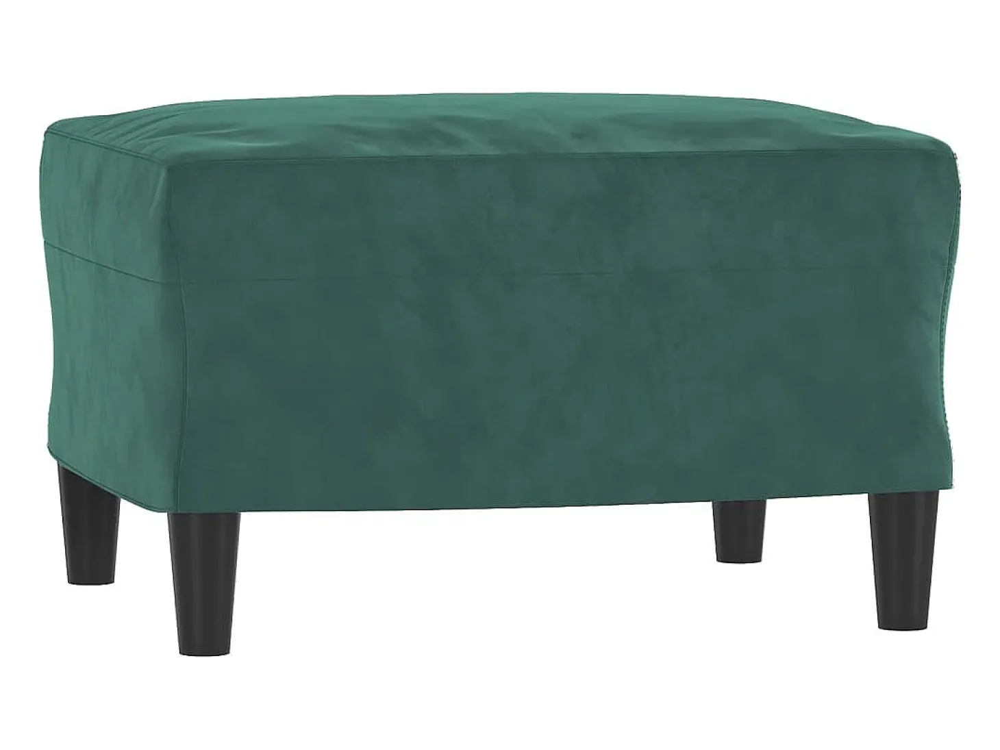 Sofá de 3 plazas con taburete de terciopelo verde oscuro 180 cm