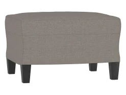 Sofá de 3 plazas con taburete de tela gris taupe 180 cm