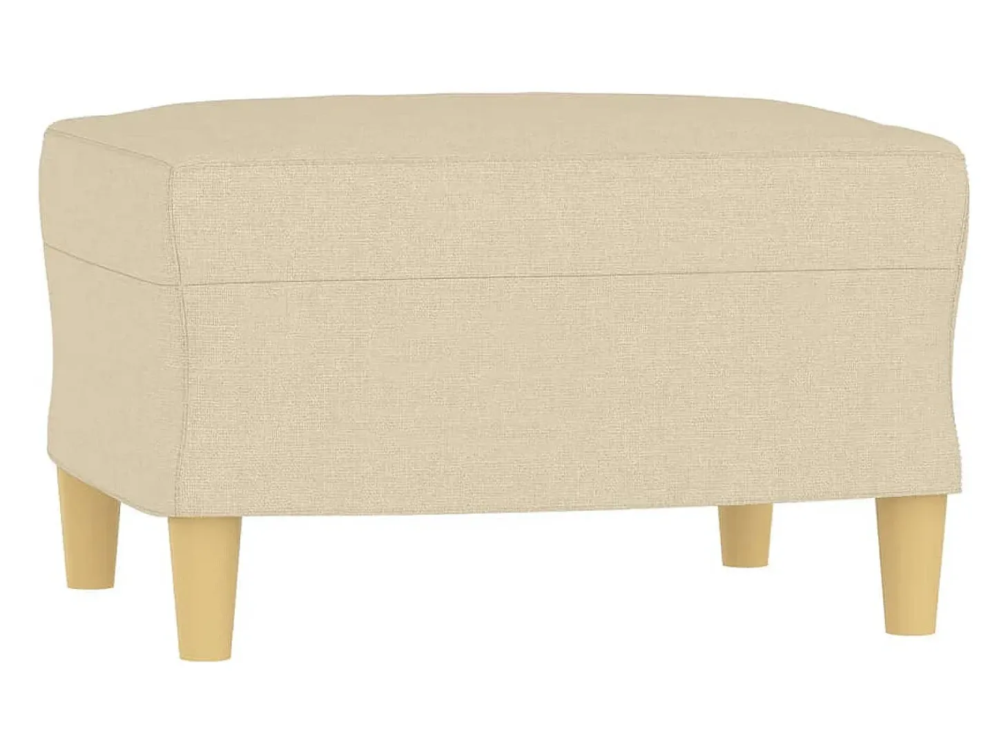 Sofá de 3 plazas con taburete de tela crema 180 cm