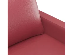 Sofá de 2 plazas de cuero sintético rojo vino 120 cm