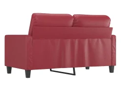Sofá de 2 plazas de cuero sintético rojo vino 120 cm