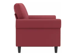 Sofá de 2 plazas de cuero sintético rojo vino 120 cm
