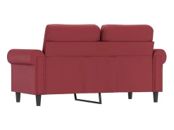 Sofá de 2 plazas de cuero sintético rojo vino 120 cm