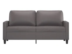 Sofá de 2 plazas de cuero sintético gris 140 cm