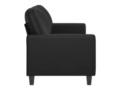 Sofá de 2 plazas de cuero sintético negro 140 cm