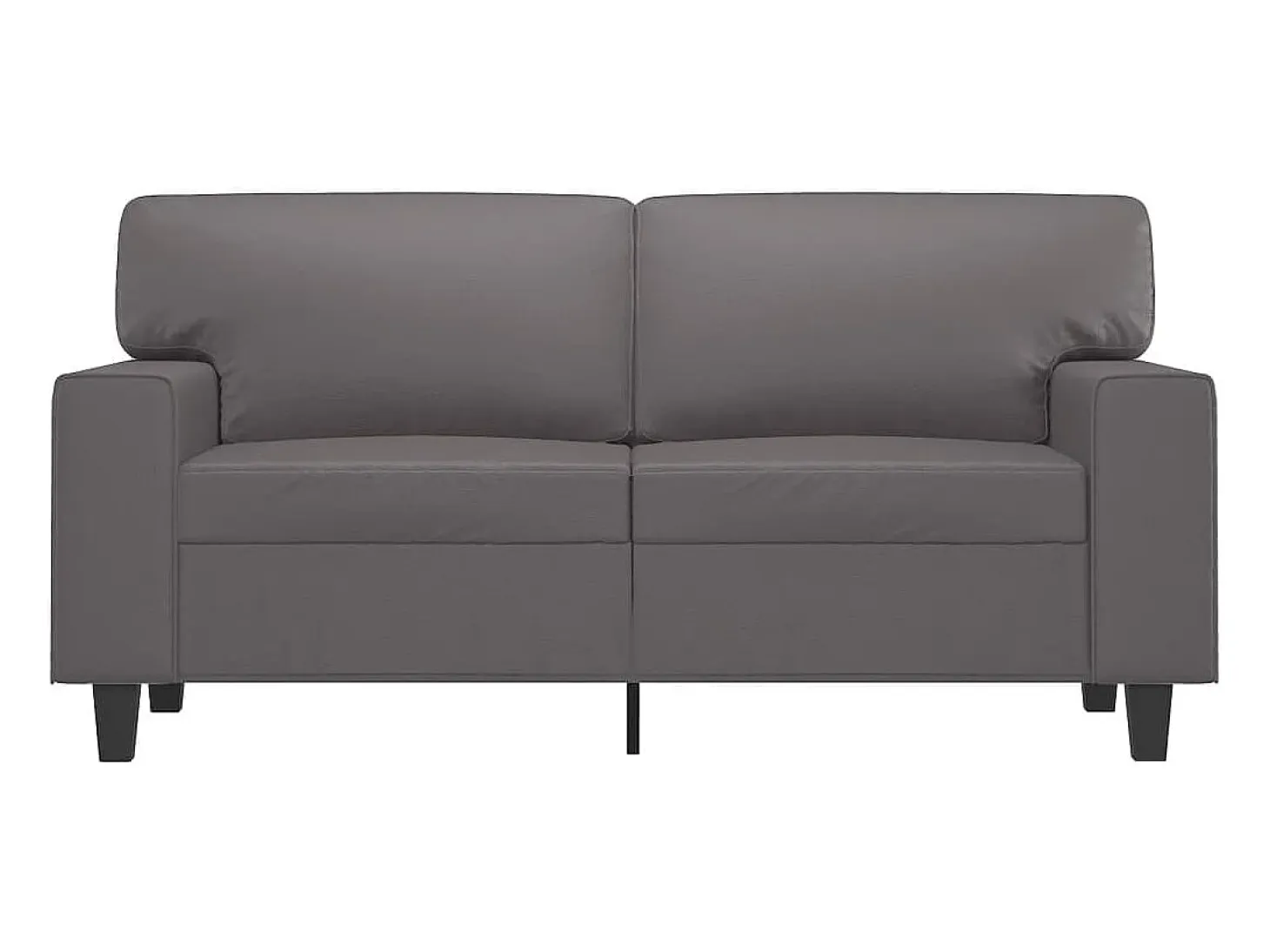 Sofá de 2 plazas de cuero sintético gris 120 cm