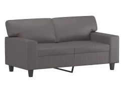 Sofá de 2 plazas de cuero sintético gris 120 cm