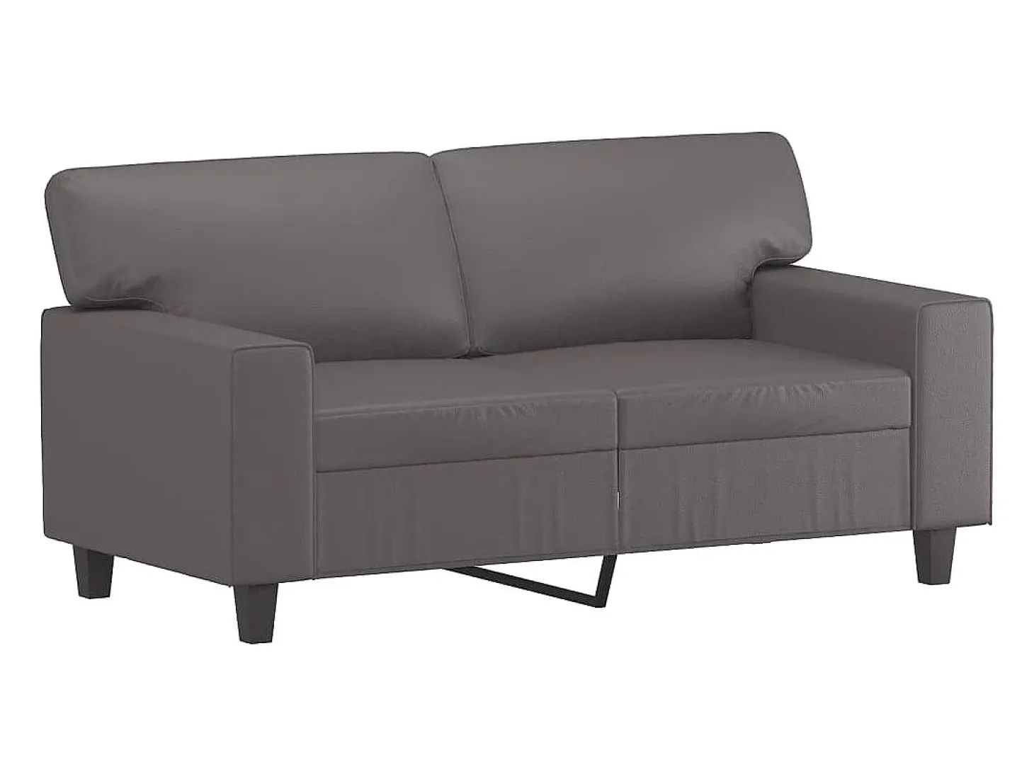 Sofá de 2 plazas de cuero sintético gris 120 cm