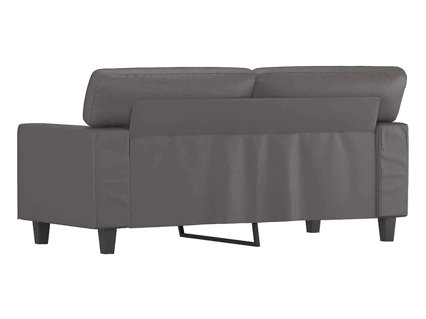 Sofá de 2 plazas de cuero sintético gris 120 cm