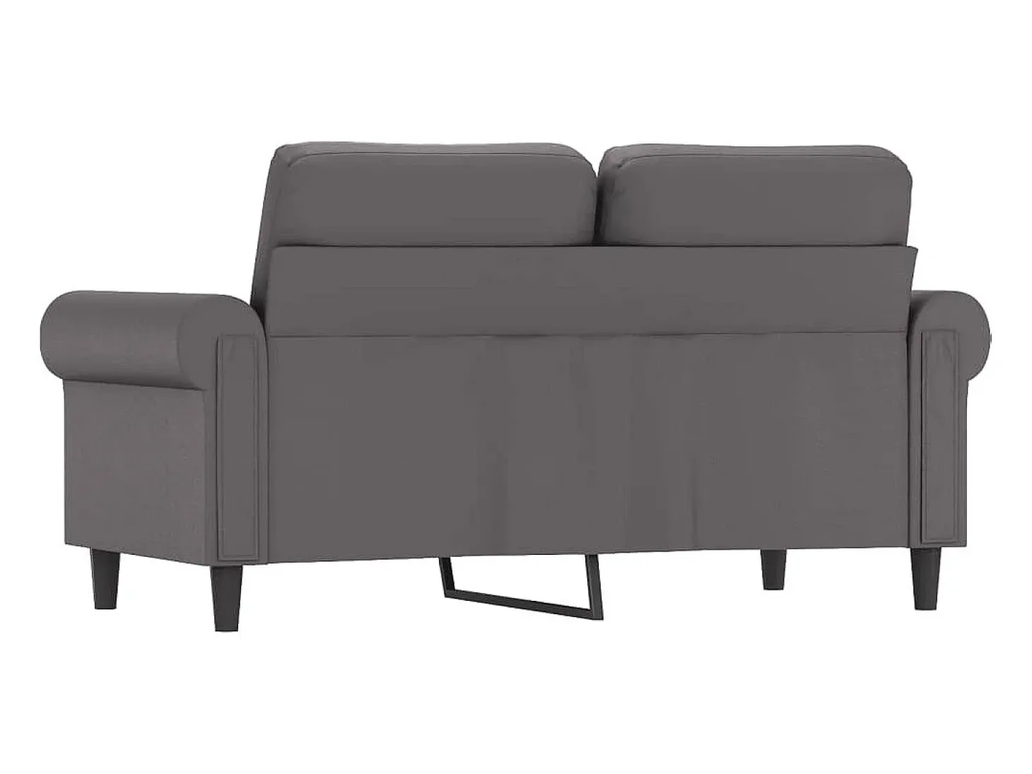 Sofá de 2 plazas de cuero sintético gris 120 cm
