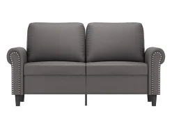 Sofá de 2 plazas de cuero sintético gris 120 cm