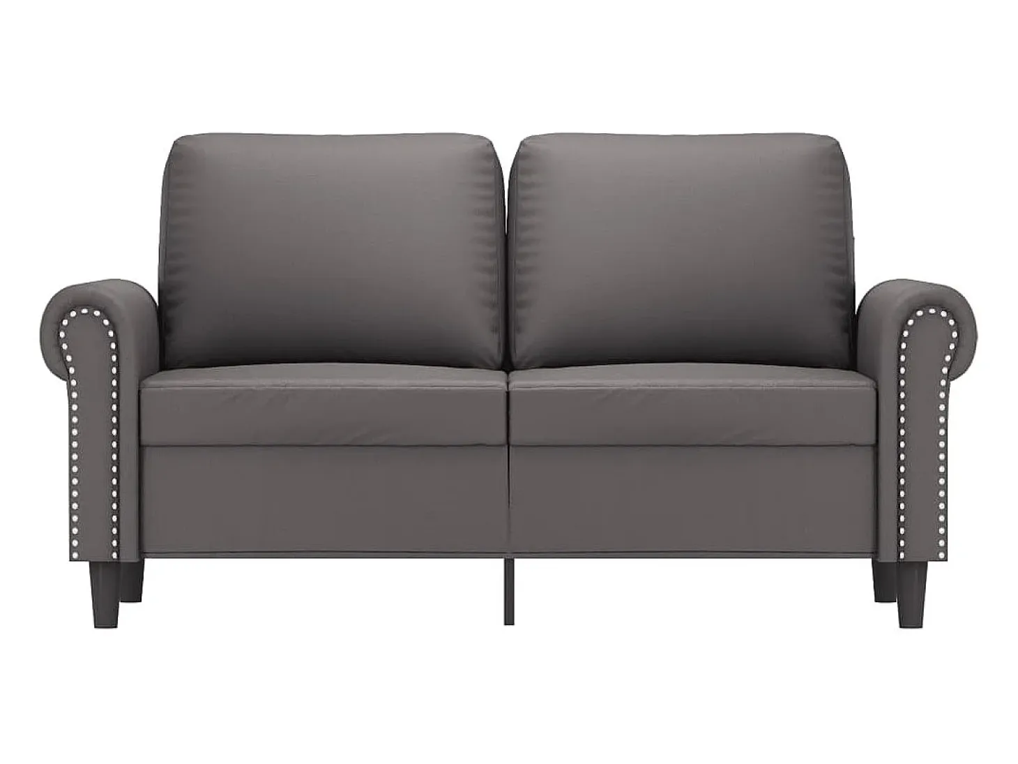 Sofá de 2 plazas de cuero sintético gris 120 cm