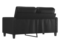 Sofá de 2 plazas de cuero sintético negro 120 cm