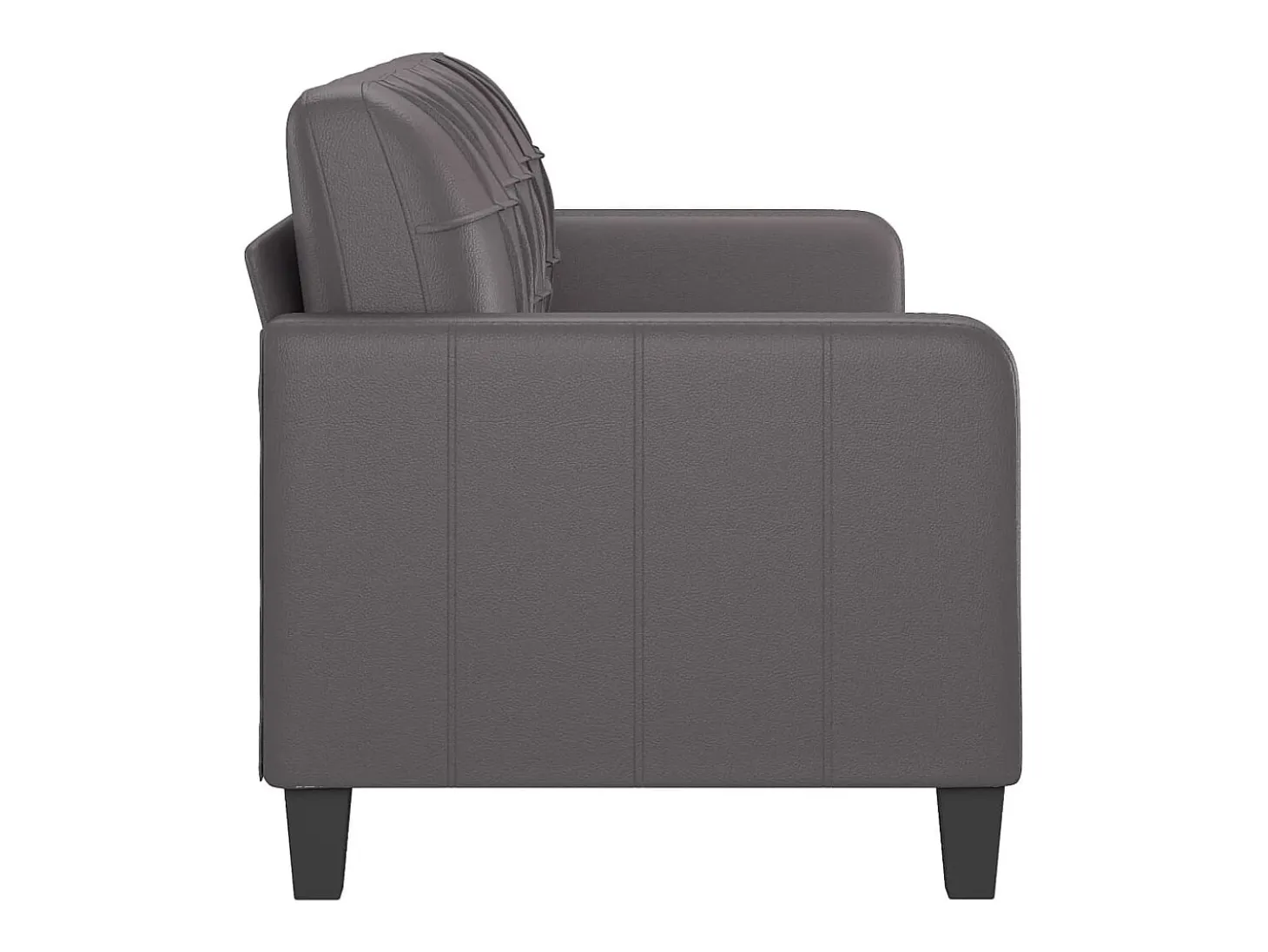 Sofá de 3 plazas de cuero sintético gris 180 cm