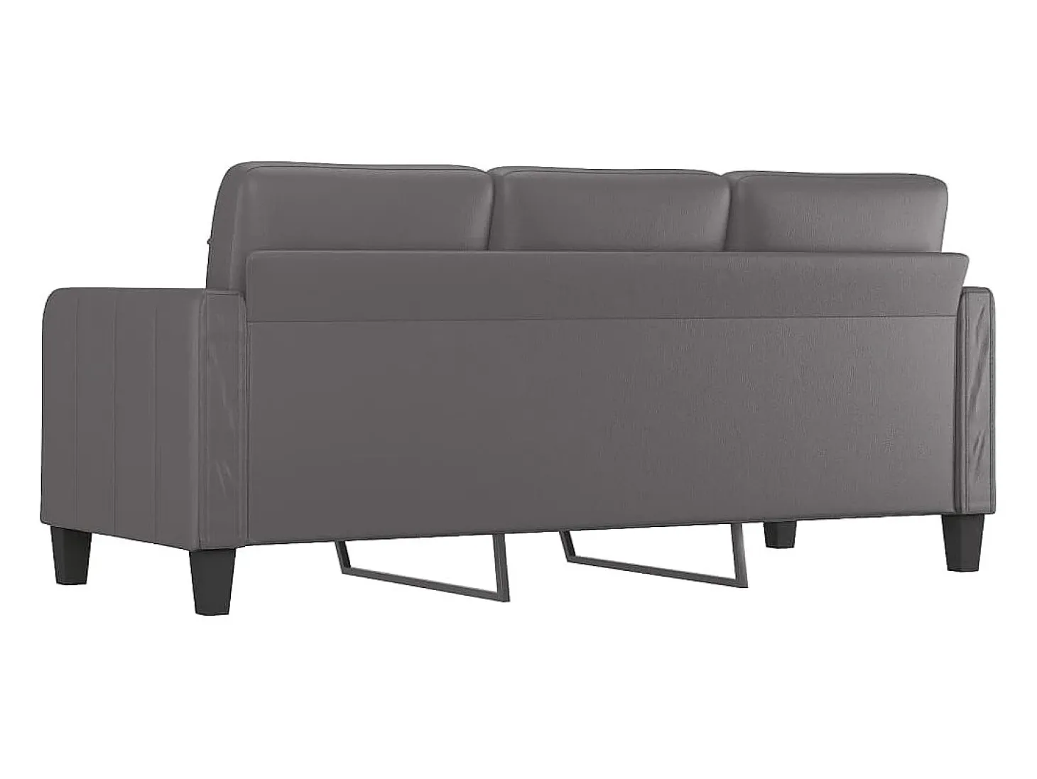 Sofá de 3 plazas de cuero sintético gris 180 cm