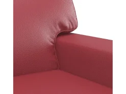 Sofá de 2 plazas de cuero sintético rojo vino 140 cm