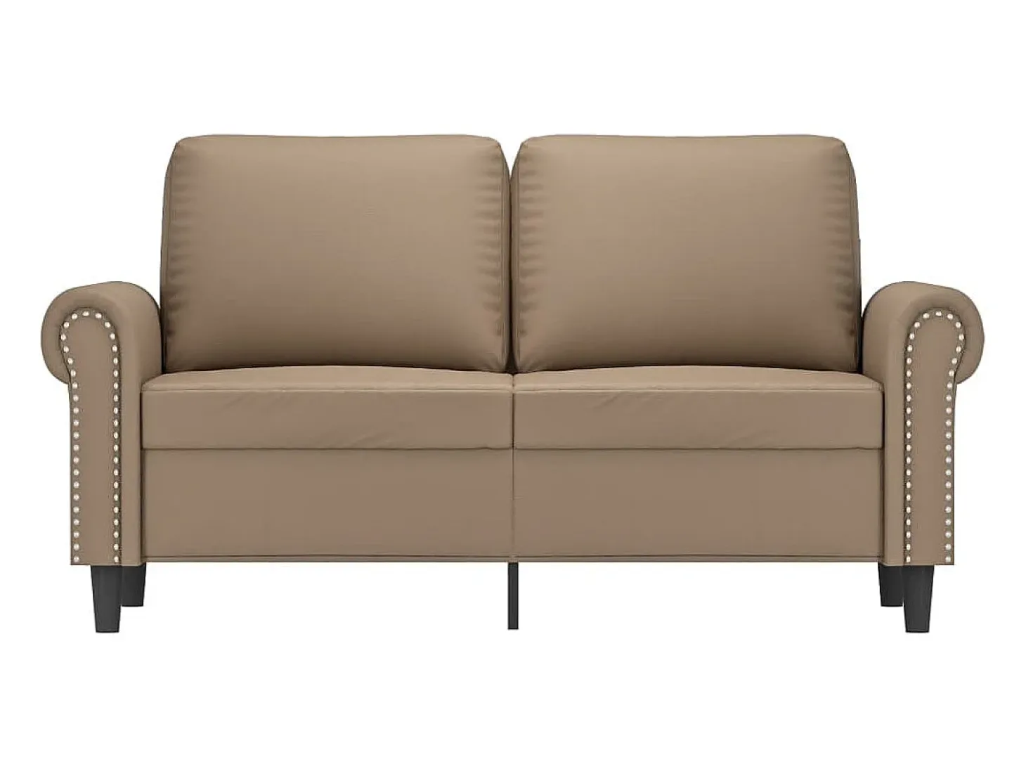 Sofá de 2 plazas de cuero sintético color capuchino 120 cm