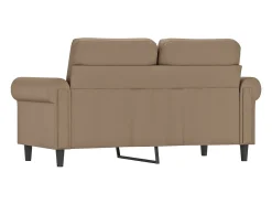 Sofá de 2 plazas de cuero sintético color capuchino 120 cm