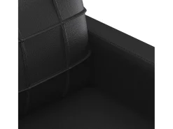 Sofá de 2 plazas de cuero sintético negro 140 cm