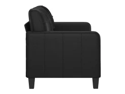 Sofá de 2 plazas de cuero sintético negro 140 cm