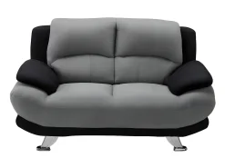 Sofá de 2 plazas de microfibra bicolor gris y negro MUSKO