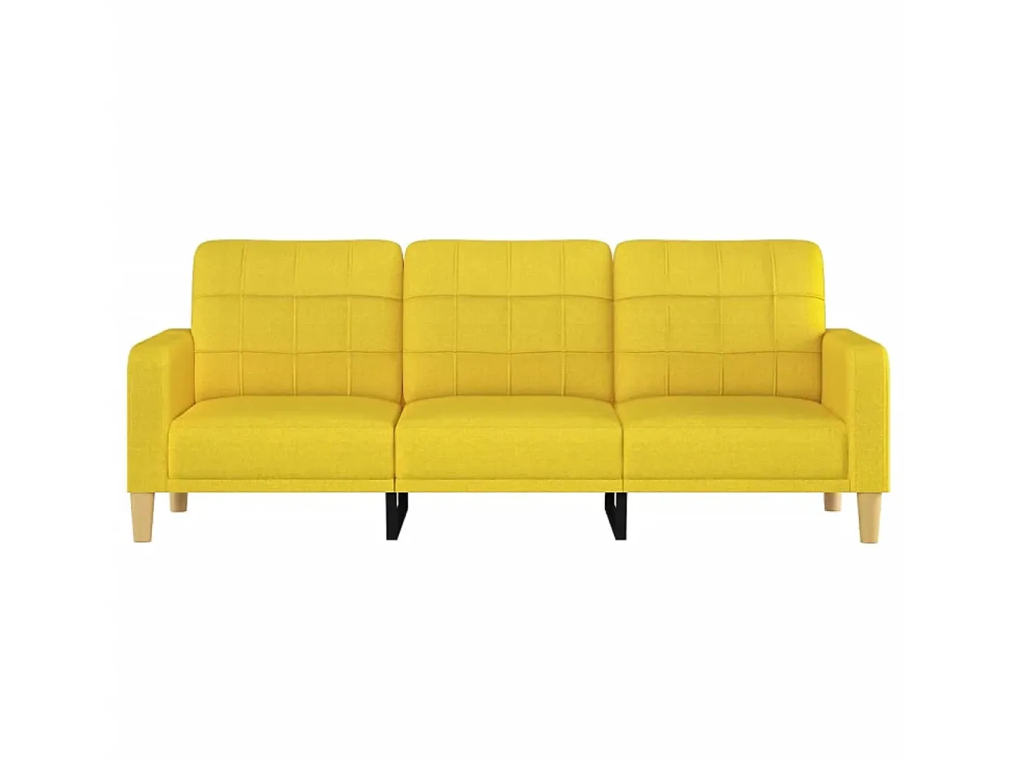 Sofá de 3 plazas de tela amarillo claro 180 cm PWFG71102