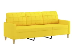 Sofá de 3 plazas de tela amarillo claro 180 cm PWFG71102