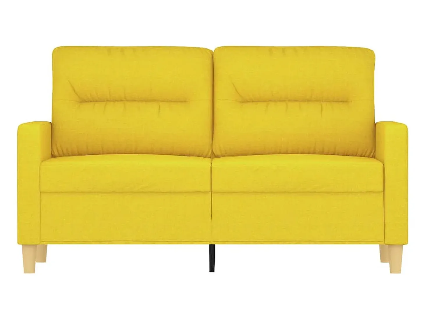 Sofá de 2 plazas de tela amarillo claro 120 cm