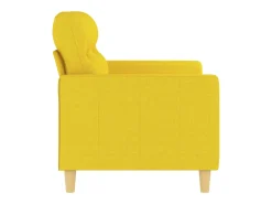 Sofá de 2 plazas de tela amarillo claro 120 cm